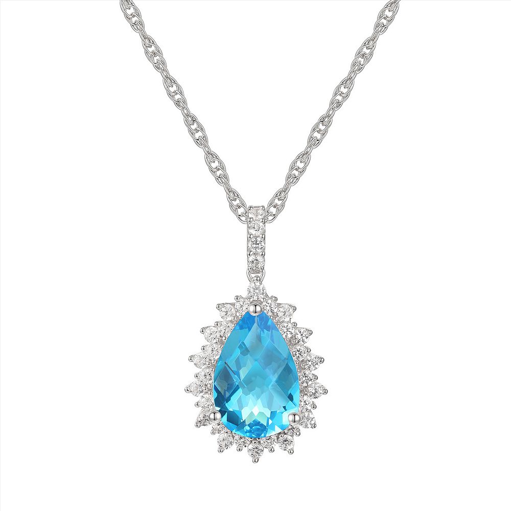 MASTERPIECE Sterling Silver Blue Topaz Pendant