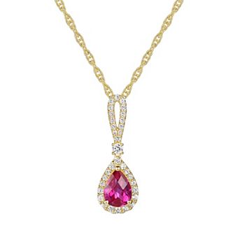 14k Gold Over Silver Lab-Created Ruby Pendant