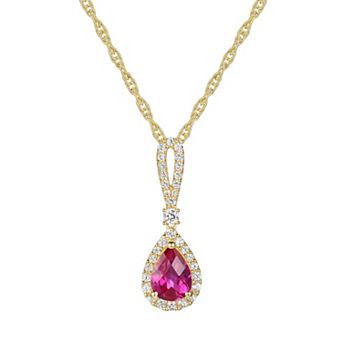 MASTERPIECE 14k Gold Over Silver Lab-Created Ruby Pendant