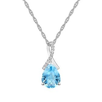 Sterling Silver Blue Topaz Pendant