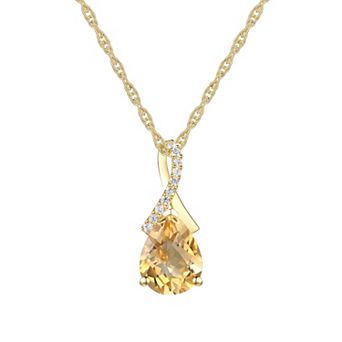 MASTERPIECE 14k Gold Over Silver Citrine Pendant