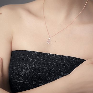 14k Rose Gold Over Silver Lab-Created Morganite Pendant