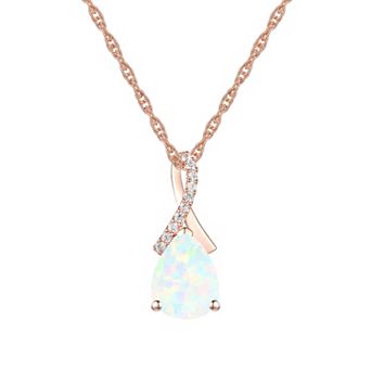 MASTERPIECE 14k Rose Gold Over Silver Lab-Created Opal Pendant