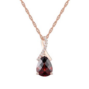 MASTERPIECE 14k Rose Gold Over Silver Garnet Pendant