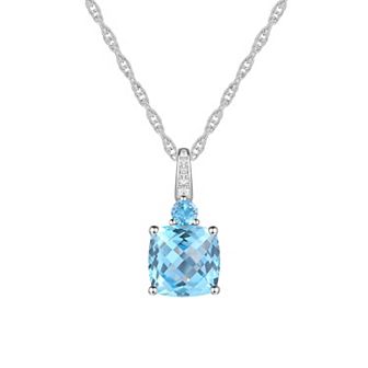 Sterling Silver Blue Topaz Pendant