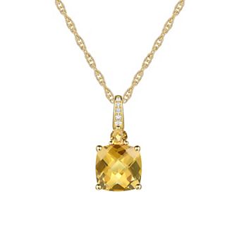14k Gold Over Silver Citrine Pendant