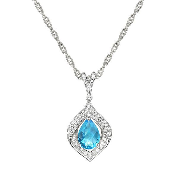 Sterling Silver Blue Topaz Pendant