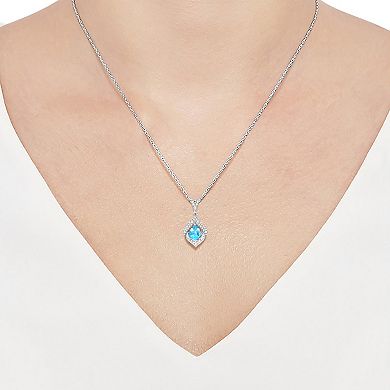 MASTERPIECE Sterling Silver Blue Topaz Pendant