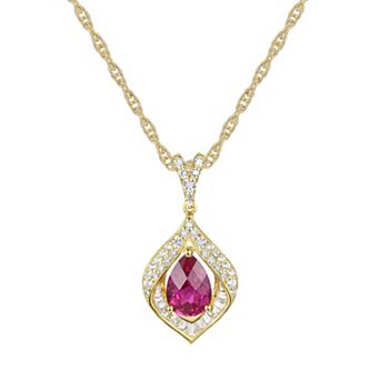 MASTERPIECE 14k Gold Over Silver Lab-Created Ruby Pendant