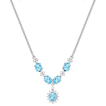 Sterling Silver Blue Topaz Necklace