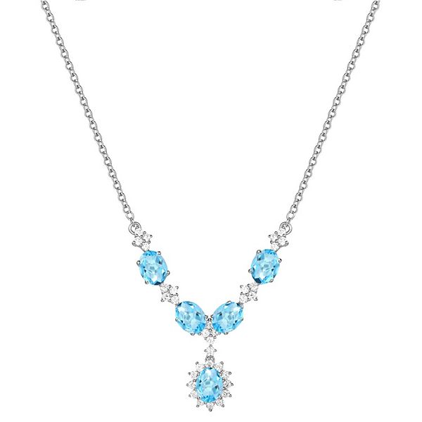 926 Sterling Silver popular Topaz Necklace