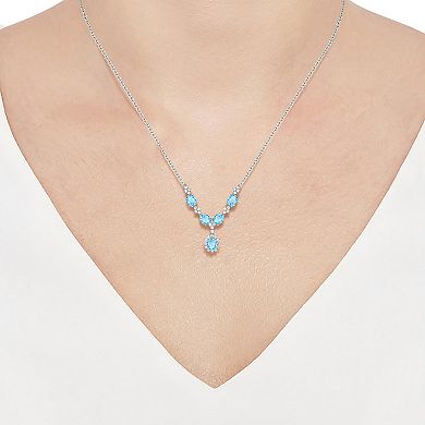 Sterling Silver Blue Topaz Necklace