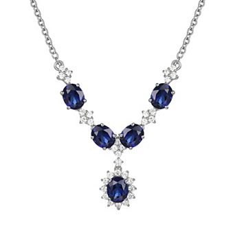 MASTERPIECE Sterling Silver Lab-Created Sapphire Necklace