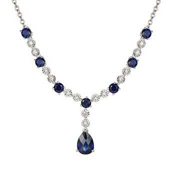MASTERPIECE Sterling Silver Lab-Created Sapphire Necklace