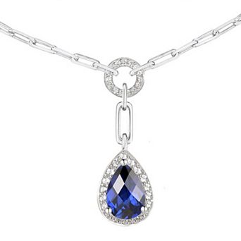 MASTERPIECE Sterling Silver Lab-Created Sapphire Necklace