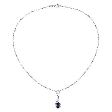 MASTERPIECE Sterling Silver Lab-Created Sapphire Necklace