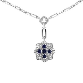 MASTERPIECE Sterling Silver Lab-Created Sapphire Necklace