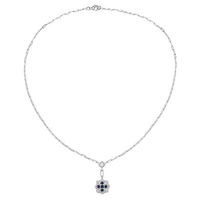 MASTERPIECE Sterling Silver Lab-Created Sapphire Necklace