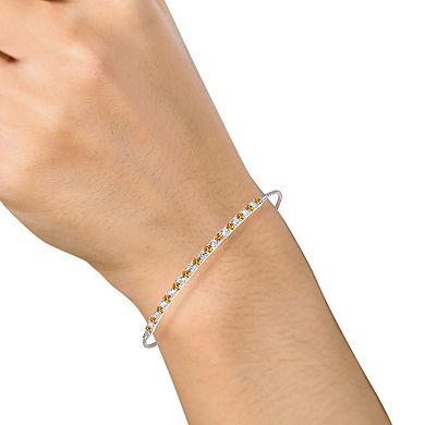 MASTERPIECE Sterling Silver Citrine & Lab-Created White Sapphire Bracelet
