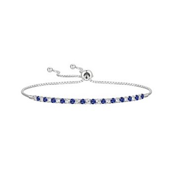Sterling Silver Lab-Created Sapphire Bracelet