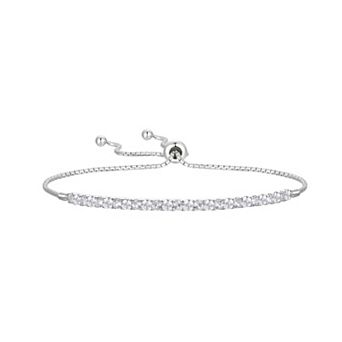 Sterling Silver Lab-Created White Sapphire Bracelet