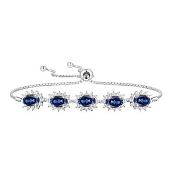 MASTERPIECE Sterling Silver Lab-Created Sapphire Bolo Bracelet