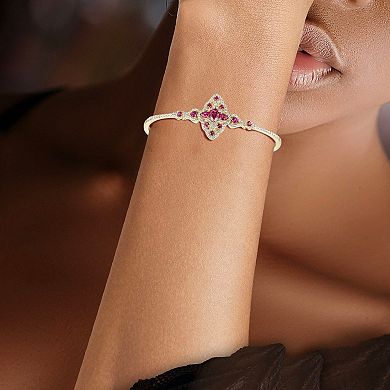 MASTERPIECE 14k Gold Over Silver Lab-Created Ruby Bangle
