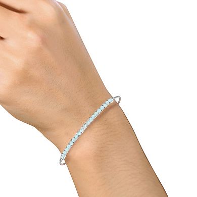 MASTERPIECE Sterling Silver Lab-Created Opal Bolo Bracelet