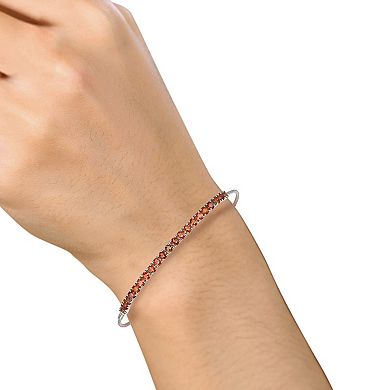 Sterling Silver Garnet Bolo Bracelet