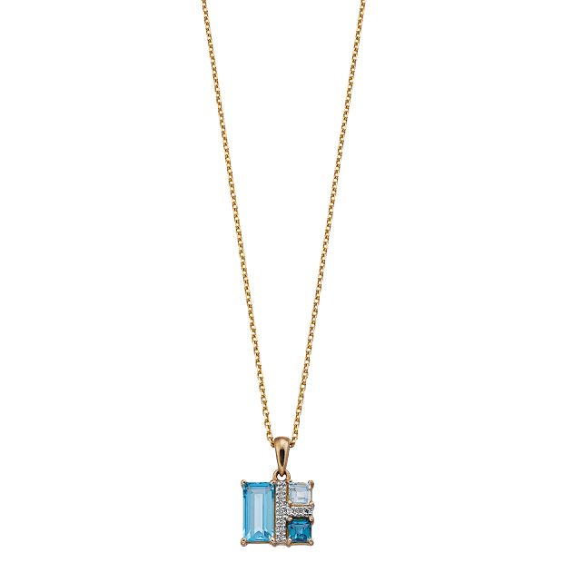 Kohls blue online topaz necklace