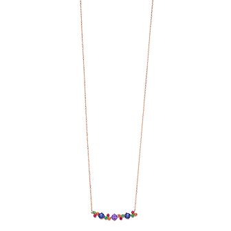 LeRose by Lexi and Rose 10k Rose Gold Lab-Created Multi-Gemstone Bar Necklace