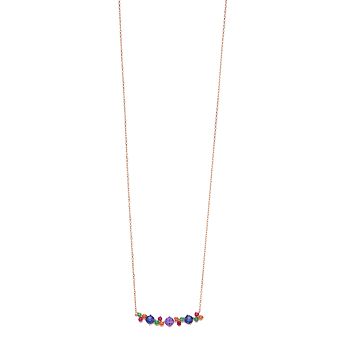 LeRose by Lexi and Rose 10k Rose Gold Lab-Created Multi-Gemstone Bar Necklace