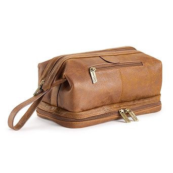 AmeriLeather Textured Leather Toiletry Bag & Travel Accessories