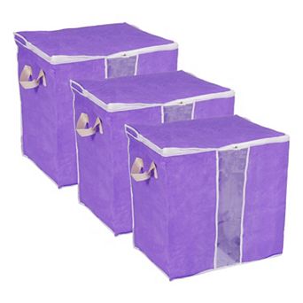 Clothes Storage Bag Foldable Storage Bin Closet Organizer, 3 pc