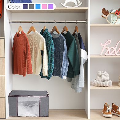 2pcs Clothes Storage Bags, Storage Bins Foldable Closet Organizers