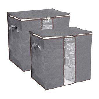 Clothes Storage Bags Foldable Closet Organizers With Handle, 2 pc