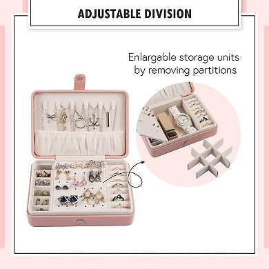 Portable Travel Jewelry Box Organizer Case for Rings Earrings Necklaces Storage