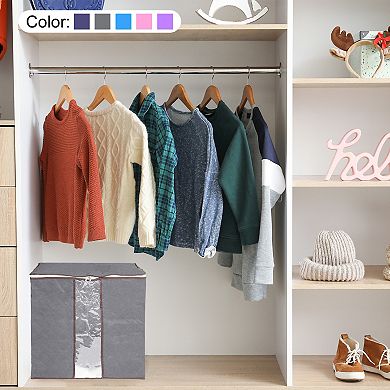 Clothes Storage Bag Closet Organizer for Comforters Blankets, 6pcs