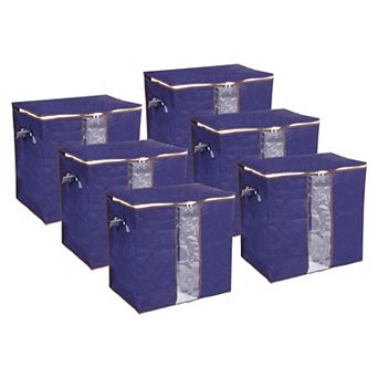 Clothes Storage Bag Closet Organizer for Comforters Blankets, 6 pc