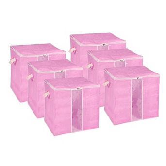 Clothes Storage Bag Closet Organizer for Comforters Blankets, 6 pc