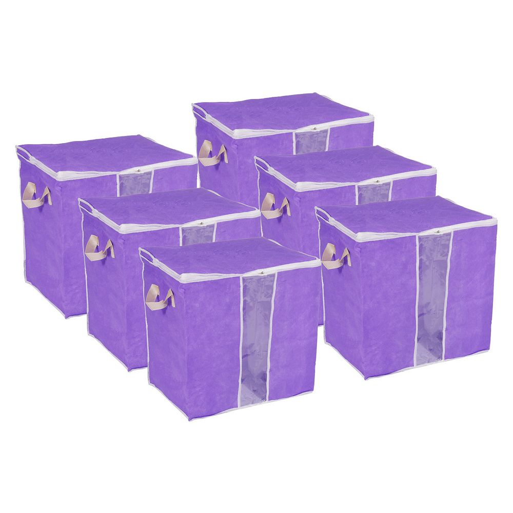 Clothes Storage Bag Closet Organizer for Comforters Blankets, 6pcs