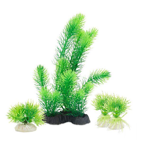 Zodaca Artificial Aquarium Plants for Fish Tanks and Aquariums (Green