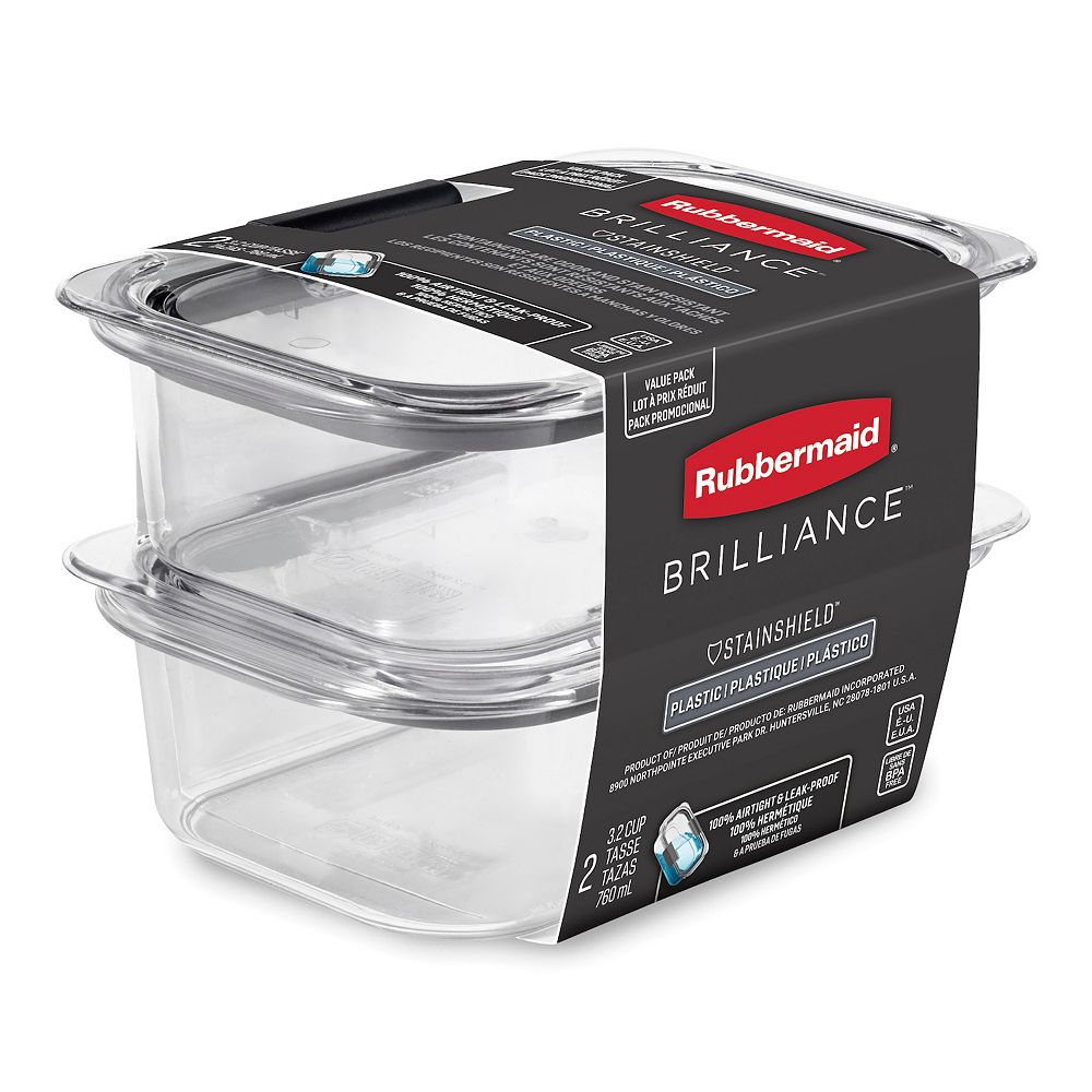 Rubbermaid Brilliance 2-pc. 3.2-Cup Food Storage Container Set