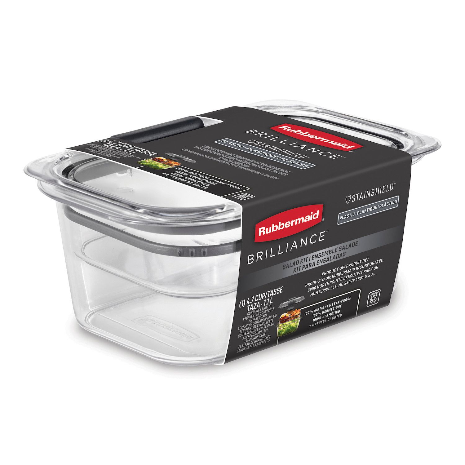 Rubbermaid Brilliance 10 Piece 2 Compartment Meal Prep Food Storage  Containers, 2.85 Cup