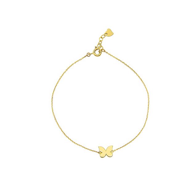 Forever 14K 14K Gold Butterfly Chain Bracelet, Women's, Size: 7.5, Yellow