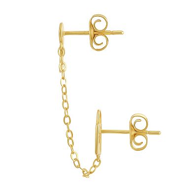 Forever 14K 14k Gold Chain Lock & Key Single Earring