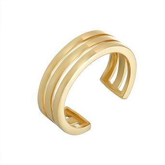 Forever 14K 14k Gold 3-Row Ear Cuff