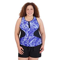  ZeroXposur Womens Tankini Bathing Suits Set with Solid