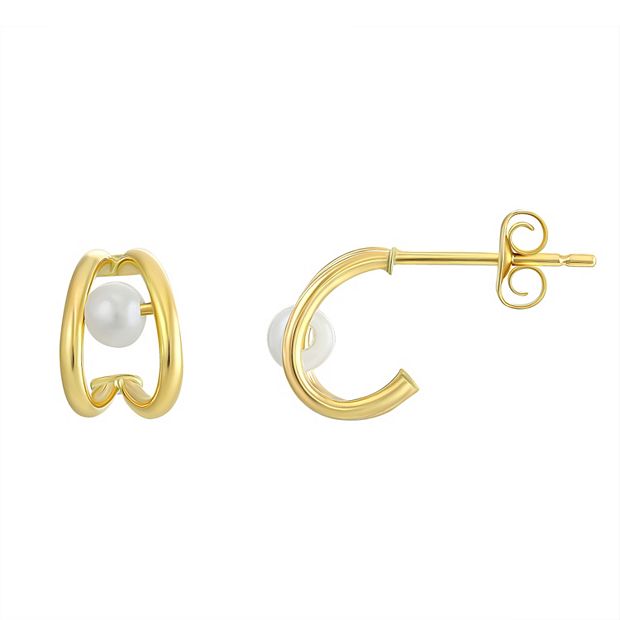 Pearly Split Hoop Earrings Pearly Split Hoop Earrings