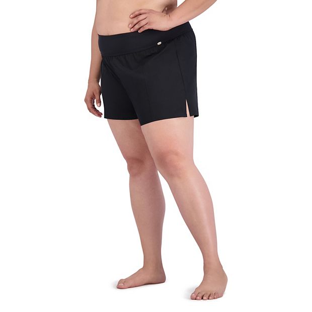 Plus Size ZeroXposur UPF 30 High Waisted Swim Shorts